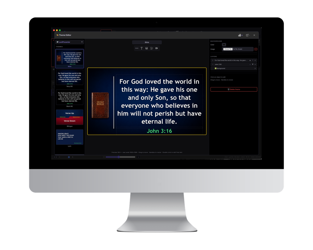 LumiPresenter visual theme editor